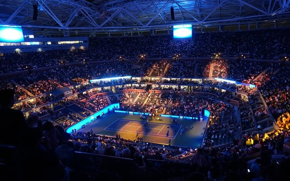 crowd watching tennis game