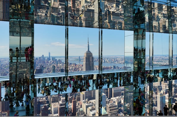 view of the empire states building from the summit one Vanderbilt building, one of the best views of nyc